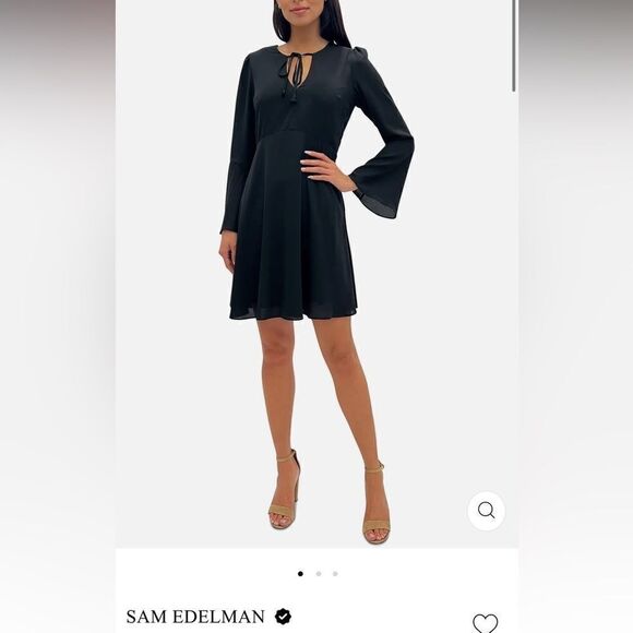 Women's Sam Edelman,  Double V-Neck Short mini dress. Black. Size 8 NWT - Picture 1 of 10